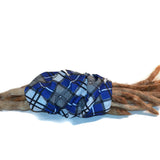 Blue Plaid Dread Head Band