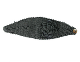 Black Flower Crocheted Dread Head Band