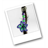 Clay Purple & Green Flower Dread Dangle