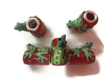 Red Glass Frog Dread Bead