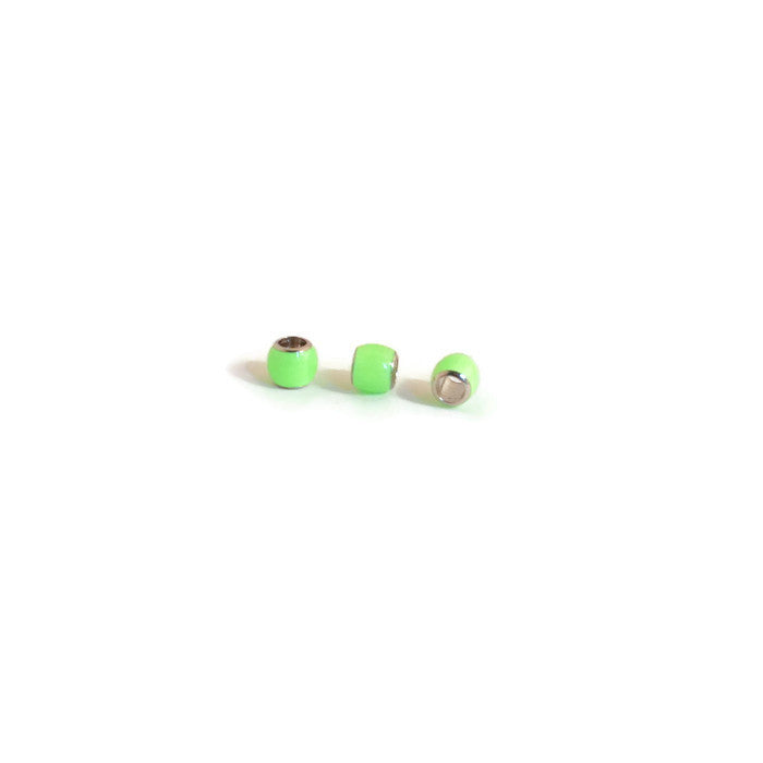 Pewter Neon Green Ball Bead