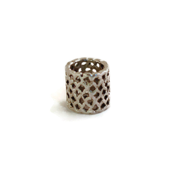 Large Pewter Dread Bead with Holes