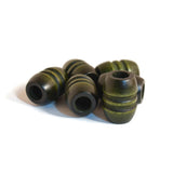 Large Olive Green Wooden Dread Beads