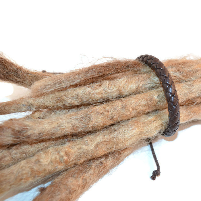 Braided Brown Leather and Hemp