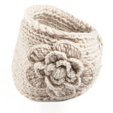 Earthtone Flower Crocheted Dread Head Band