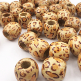 Leopard Wooden Dread Beads