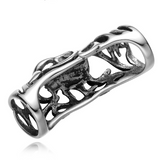 Large Carved Skull Pewter Dread Bead