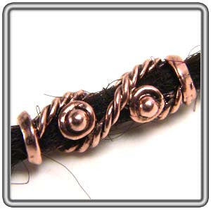 Pewter Dreadlocks Bead Style 3 Copper